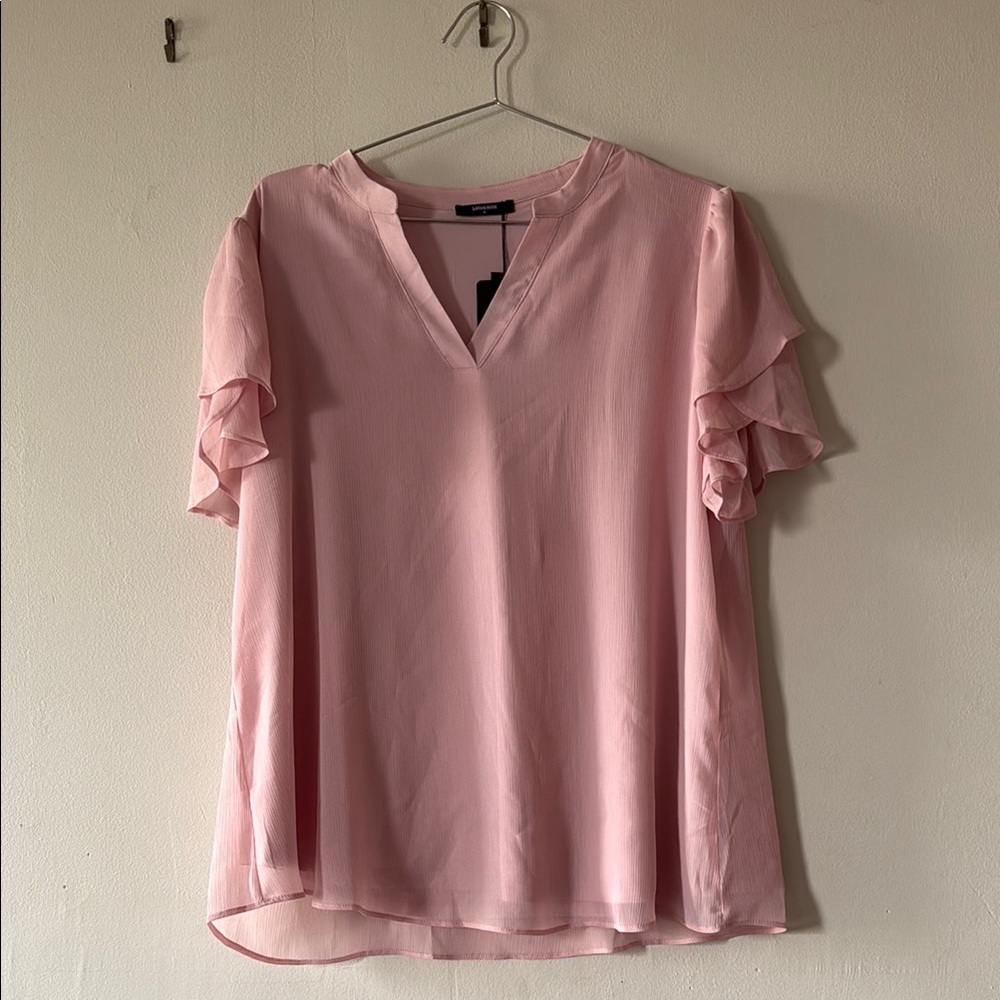 Elegant Pink V-Neck Blouse